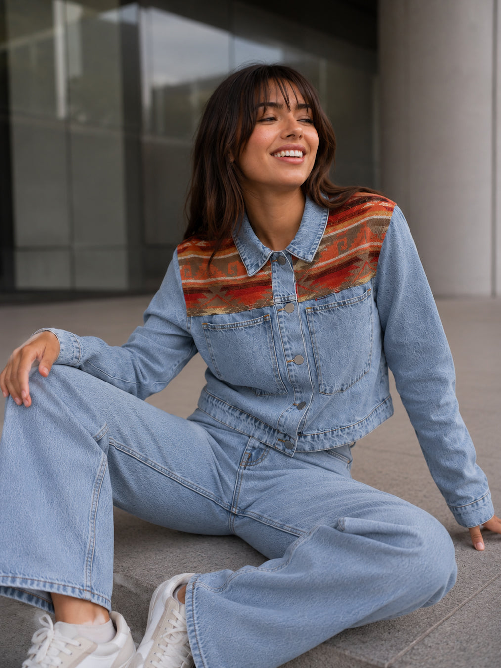 Earth Cropped Denim Jacket