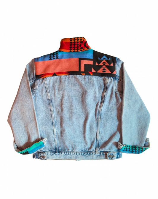 Coral Blue Jacket with Internal Lining