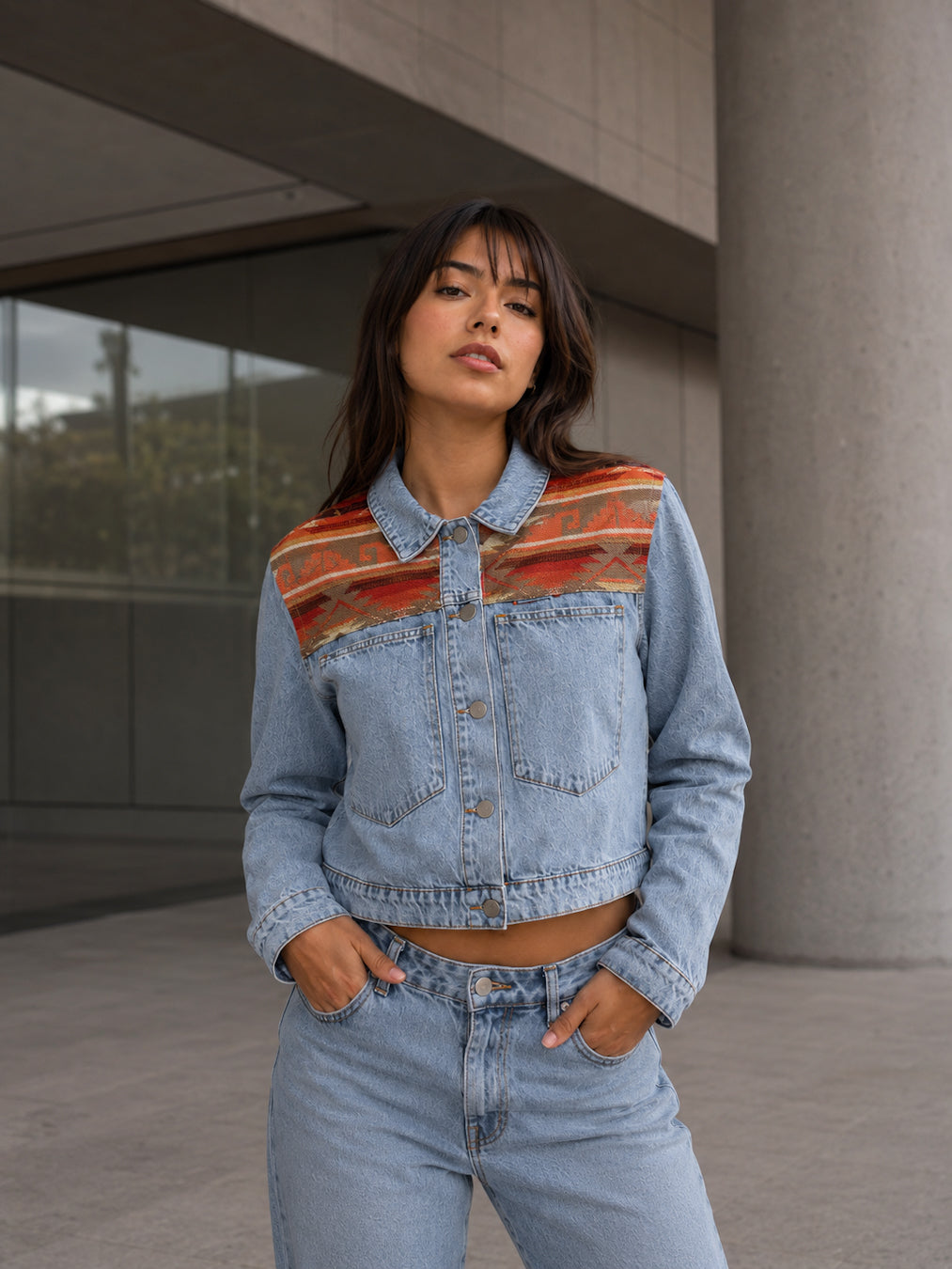 Earth Cropped Denim Jacket