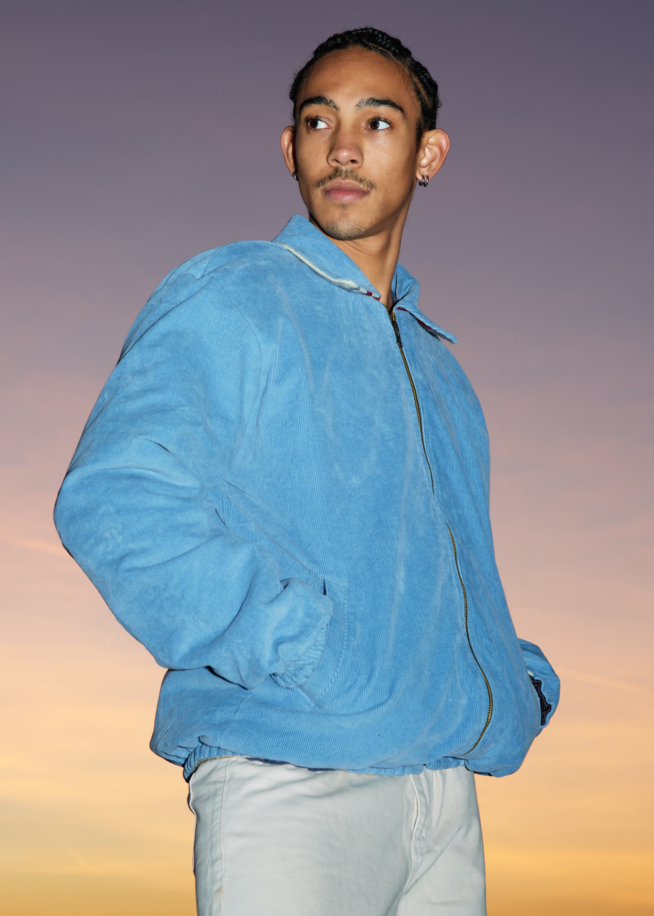 Blue Faded Bomber