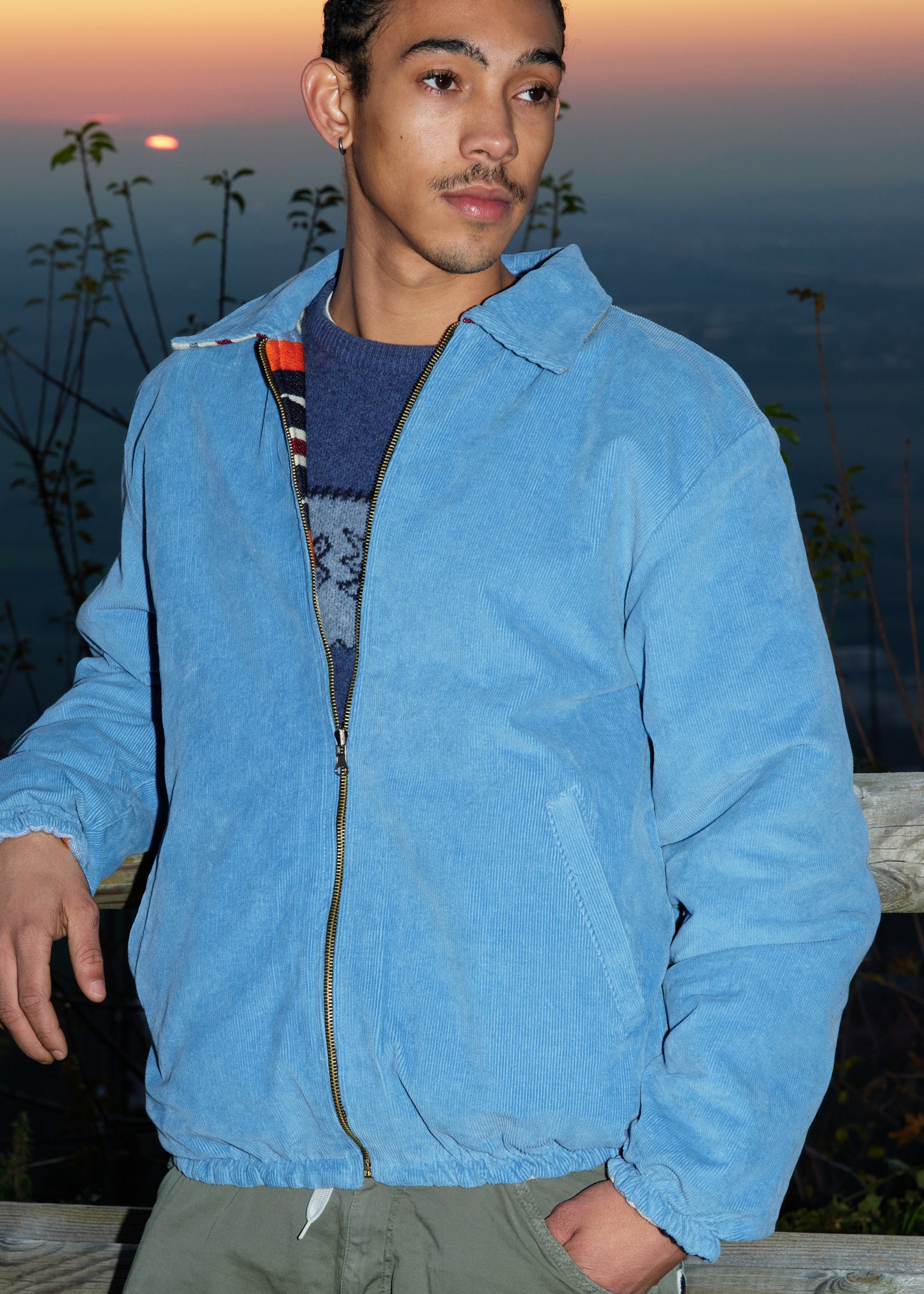 Blue Faded Bomber