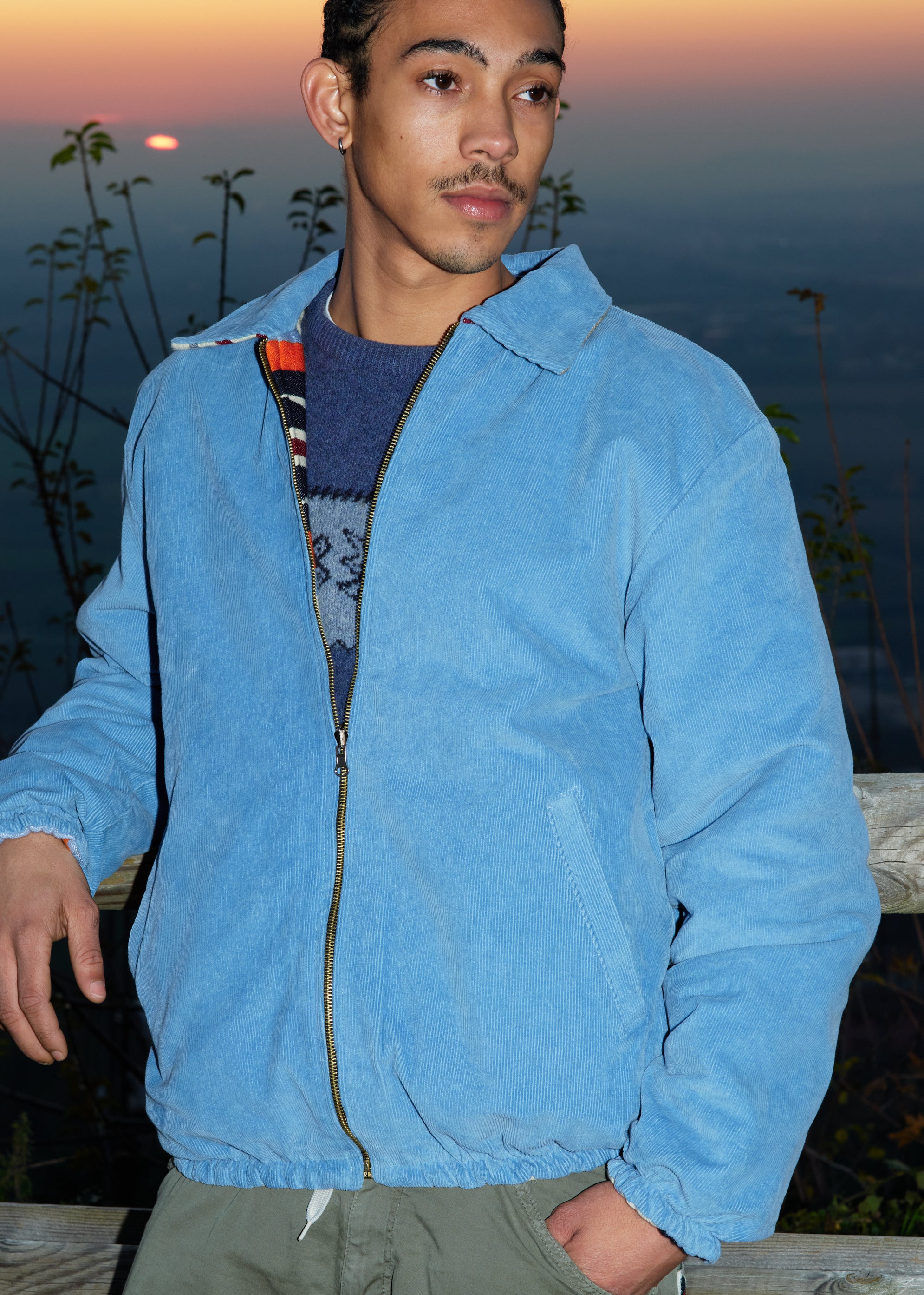 Blue Faded Bomber