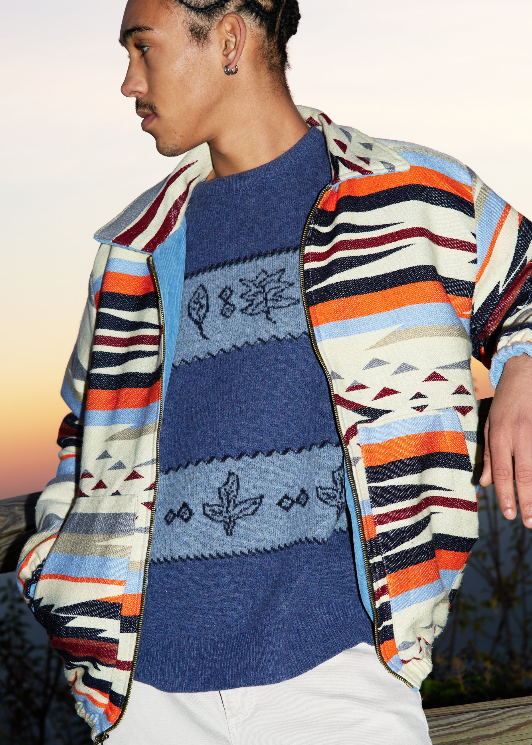 Blue Faded Bomber