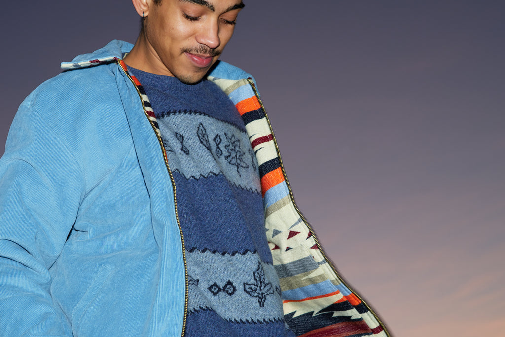 Blue Faded Bomber